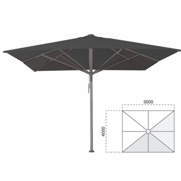 Parasol bella zwart 4x5