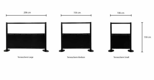 Horeca terrasschermen afmetingen